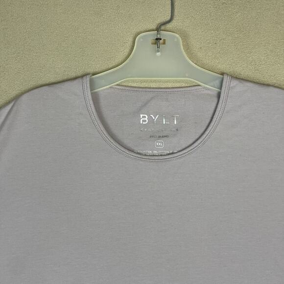 BYLT Basics‎ T Shirt Mens XXL Lavender Drop Cut Short Sleeve Crew Neck Stretch - Picture 2 of 9